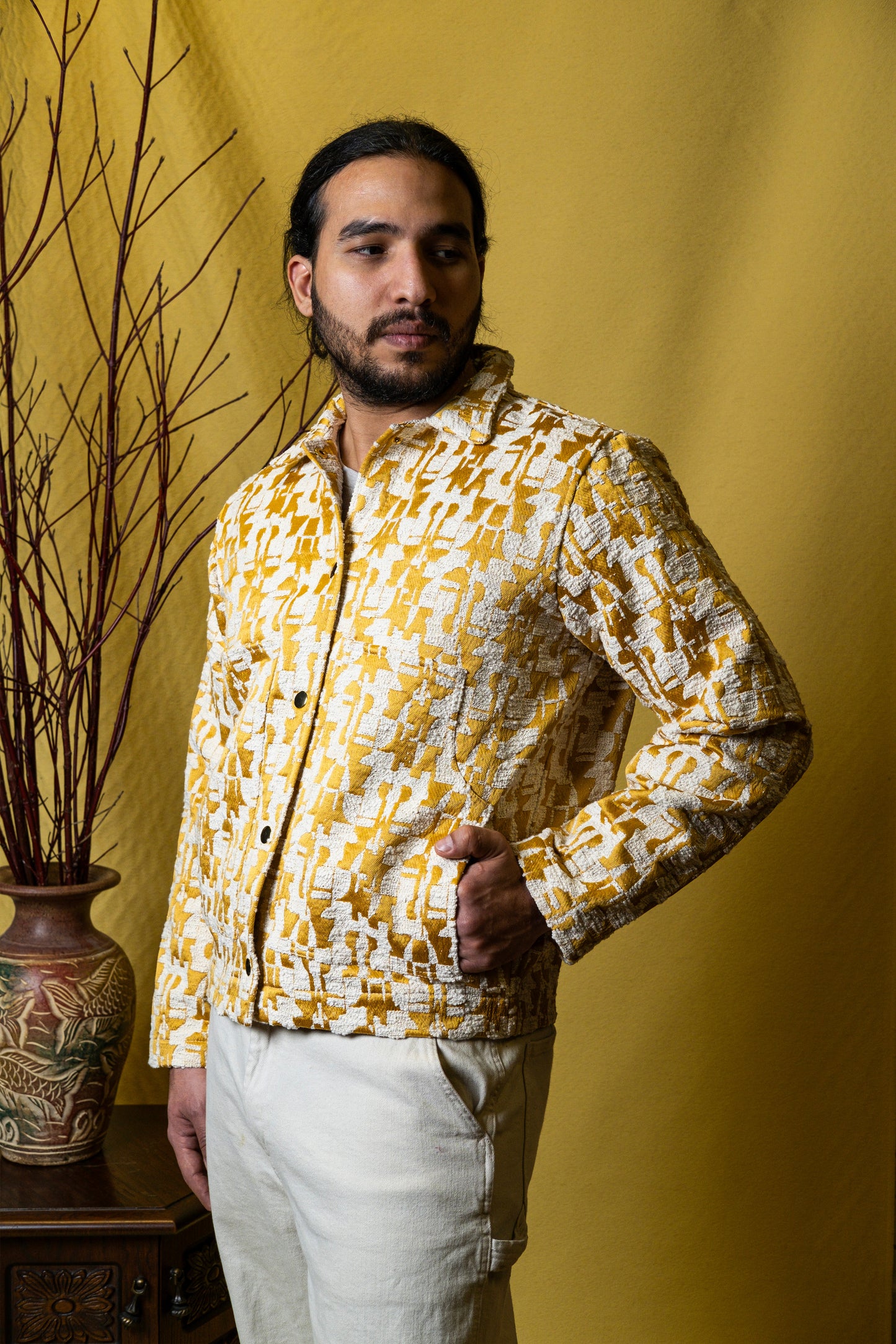 La Chaqueta Boucle Dorado